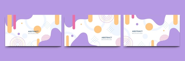 Abstract colorful Memphis flat geometric shapes background Abstract composition with lines square dot triangle circle and wavy flat style Design for poster presentation card cover banner