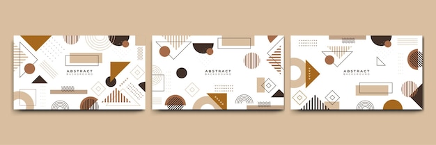 Abstract colorful Memphis flat geometric shapes background Abstract composition with lines square dot triangle circle and wavy flat style Design for poster presentation card cover banner