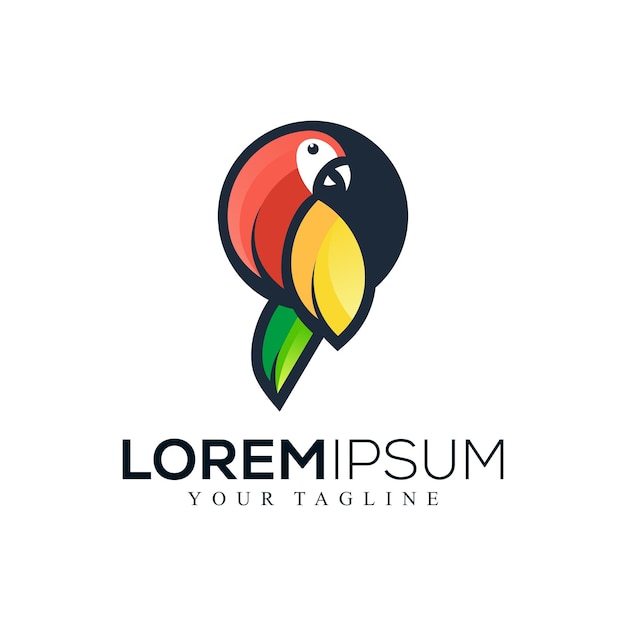 Abstract colorful parrot logo design