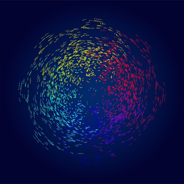 Abstract colorful particle wave