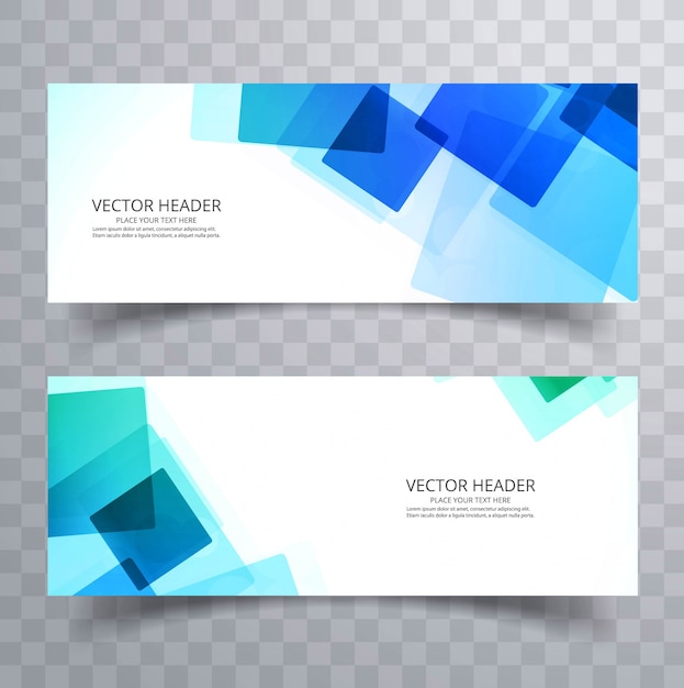 Abstract colorful polygon blue header set design