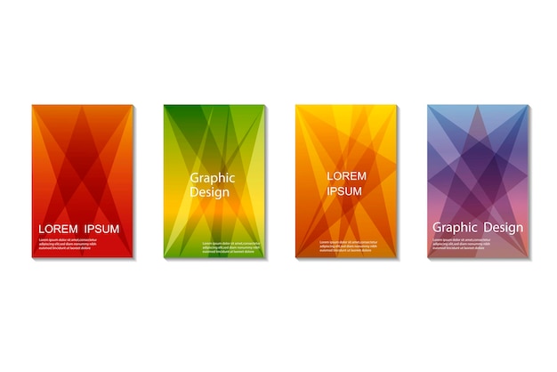 Abstract colorful set of cover or flyer design template