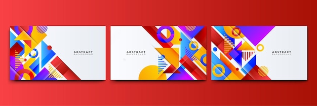 Abstract colorful shapes presentation background Gradient dynamic lines background Modern mosaic blue orange Colorful geometric design background