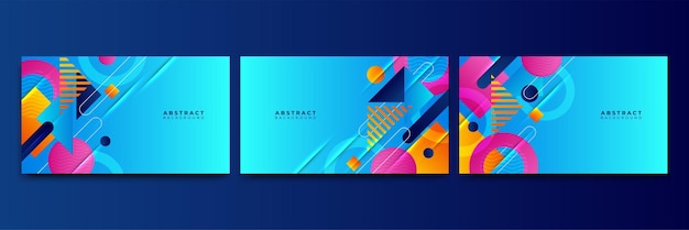 Abstract colorful shapes presentation background Gradient dynamic lines background Modern mosaic blue orange Colorful geometric design background