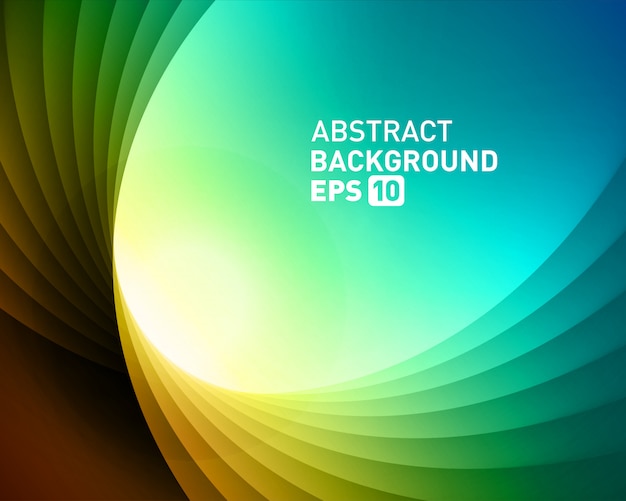 Abstract colorful smooth twist light lines vector background.