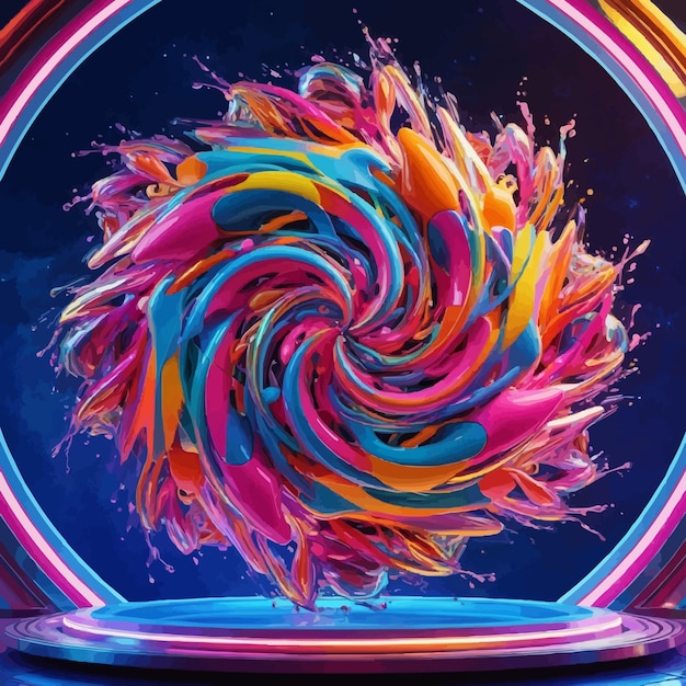 Abstract colorful splash 3d background generative ai background