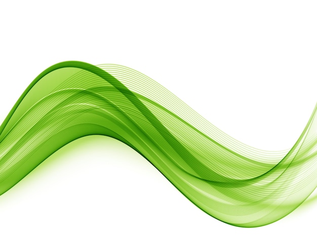 Abstract colorful transparent wave.Green wave