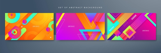 Abstract colorful vibrant vivid banner geometric shapes vector technology background for design brochure website flyer Geometric shapes wallpaper for poster presentation landing page