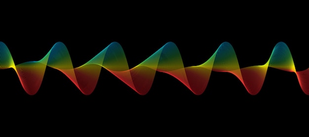 Vector abstract colorful wave lines flowing isolated on black background