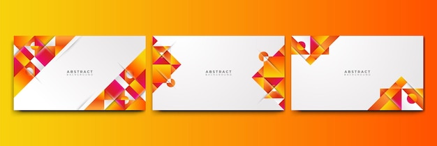 Abstract colorful yellow orange shapes presentation background Gradient dynamic lines background Modern mosaic blue orange Colorful geometric design background