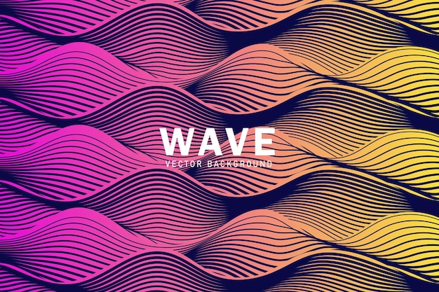 Vector abstract colourful wavy stripes line background