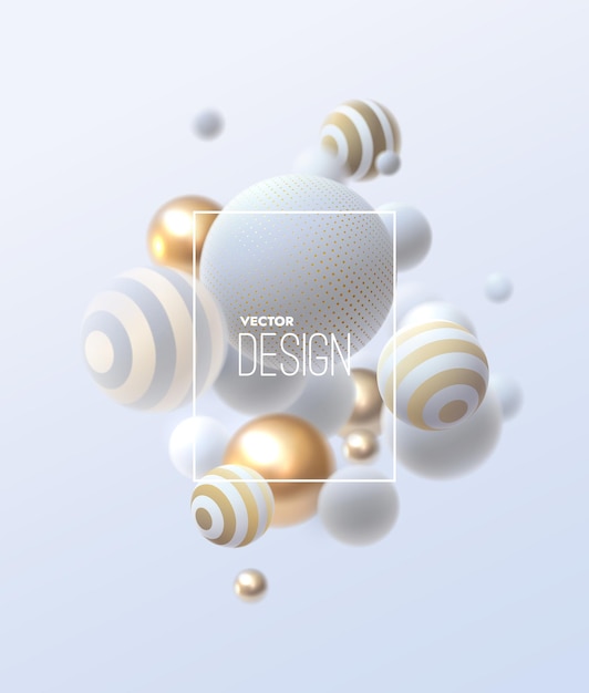 Abstract composition with 3d spheres cluster