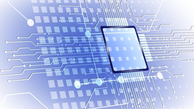 Abstract computer microprocessor circuit board vector background. EPS 10.