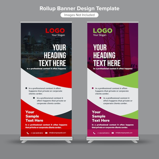 Abstract construction roll up banners