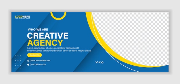 Abstract corporate business digital agency for social media facebook cover banner template