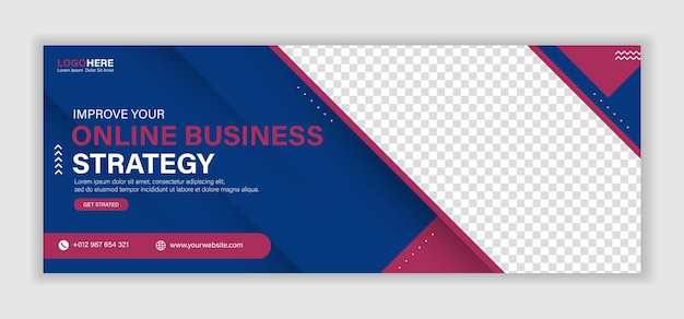 Abstract corporate business digital agency for social media facebook cover banner template