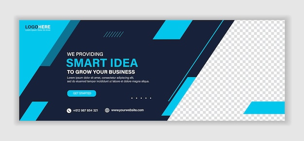 Abstract corporate business digital agency for social media facebook cover banner template