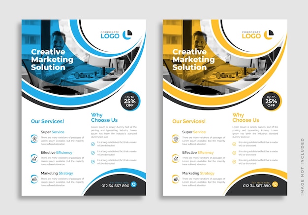 Abstract corporate business flyer design template