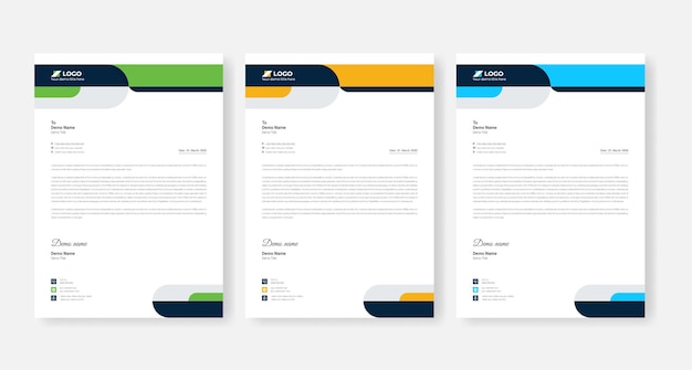 Abstract corporate business letterhead design template