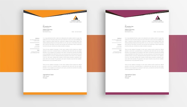 Abstract corporate business letterhead