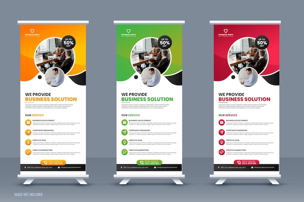 Abstract Corporate Business Roll up Banner Template Design or company standee flyer