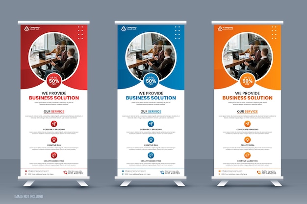 Abstract corporate business roll up banner template or stand banner design