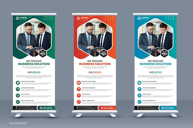 Abstract corporate business roll up banner template or standing banner design