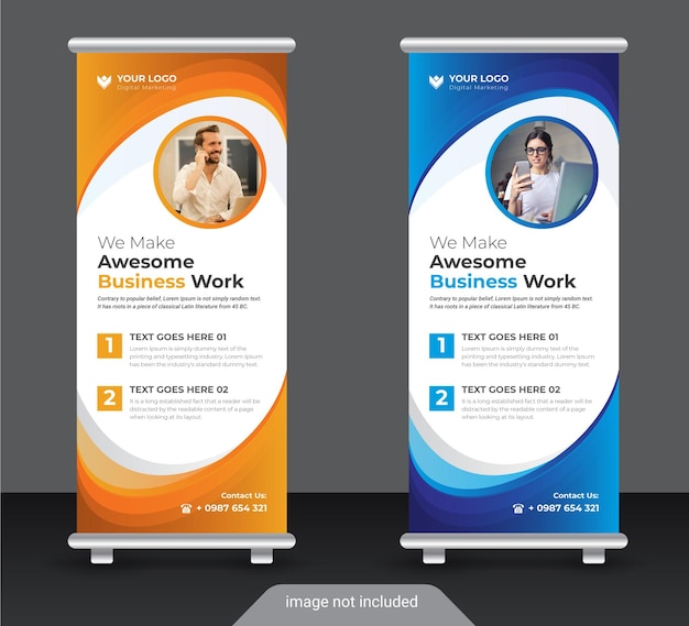 Abstract corporate business roll up or stand banner template