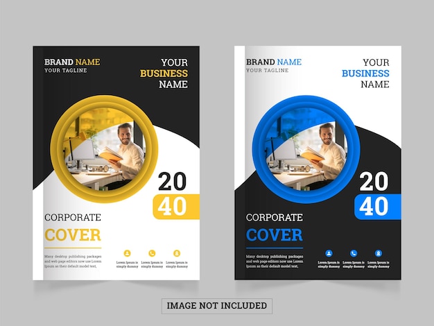 Abstract corporate simple book cover design template a4