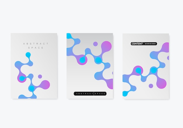 Abstract cover set or flyer  with geometric connect molecule