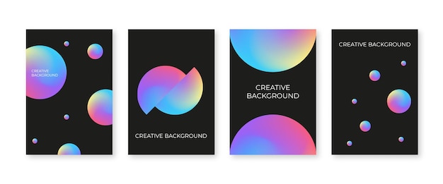 Abstract cover set with colorful 3d circle shapes