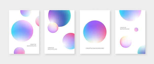 Abstract cover set with colorful 3d circle shapes