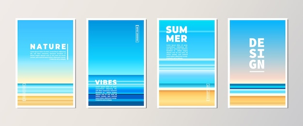 Abstract cover with gradient color beach vector illustration