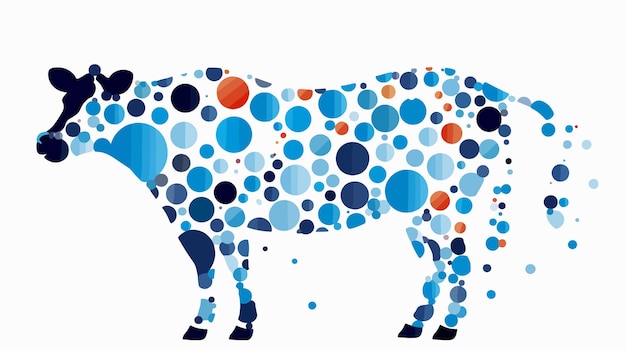 Abstract Cow Marker Composition of Round Dots