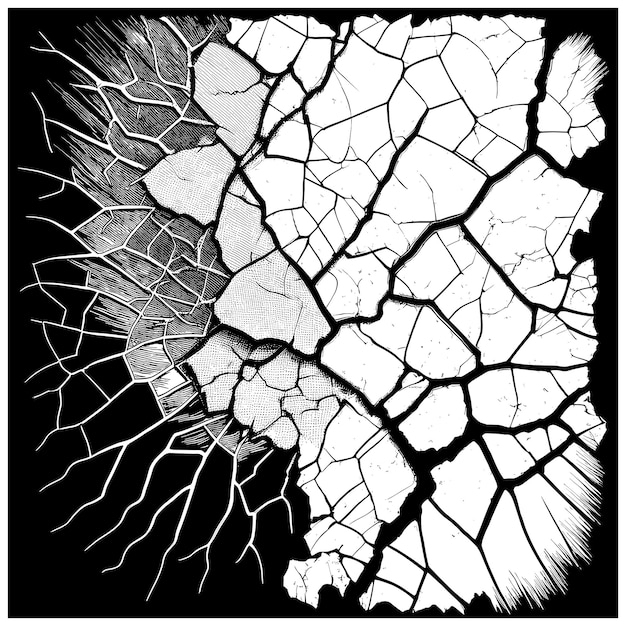 Vector abstract cracked surface illustration