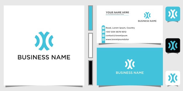 Abstract Creative element and symbol logo vector with business card