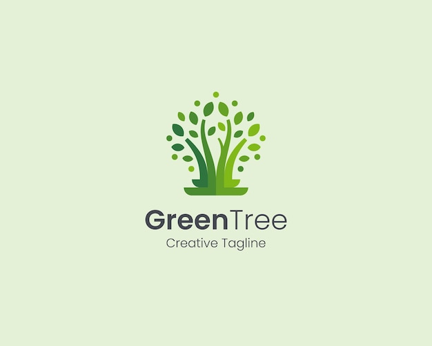 Abstract creative green tree logo