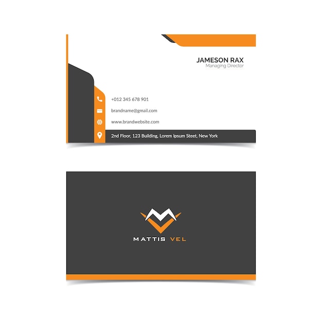 Abstract Creative and Professional Business Card Design Template Modern Corporate Flat design