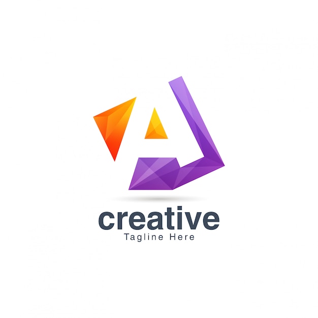 Abstract Creative Vibrant Letter A Logo Design Template