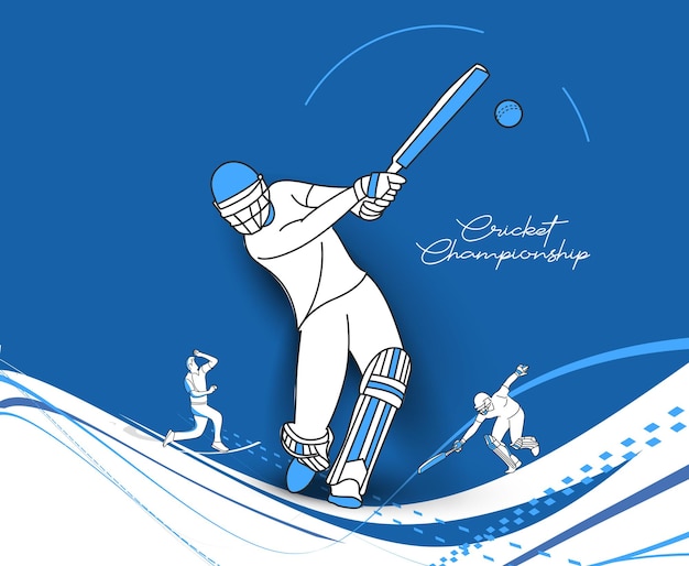 Abstract Cricket Championship Background Cricket league Illustration.