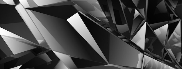 Abstract crystal background in black colors with refracting of light and highlights on the facets