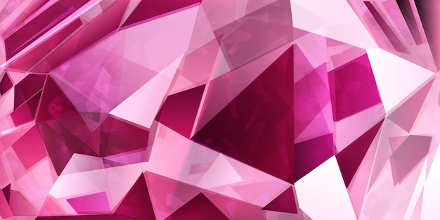 Abstract crystal background in pink colors with refracting of light and highlights on the facets