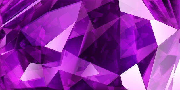 Abstract crystal background in purple colors with refracting of light and highlights on the facets