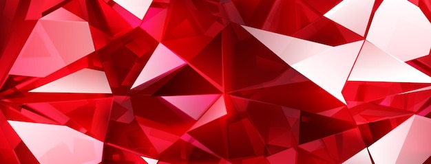 Abstract crystal background in red colors with refracting of light and highlights on the facets