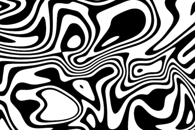 Abstract curved black and white optical illusion linesVector abstract cover background