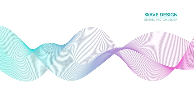 Abstract Curved Vector Background with Transparent Waved Line