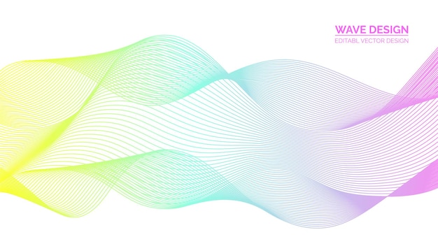 Abstract Curved Vector Background with Transparent Waved Line