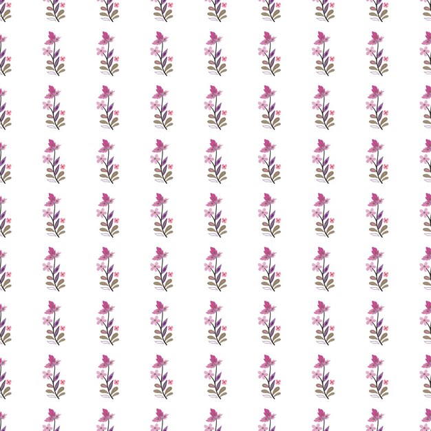 Abstract cute leaves and flower seamless pattern Beautiful floral wallpaper Cute plants endless backdrop