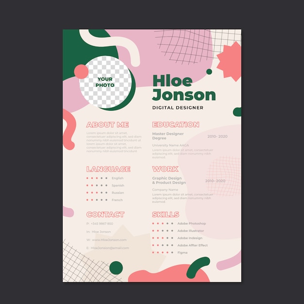 Abstract cv template design