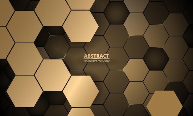 Abstract d hexagonal gold luxury vector background